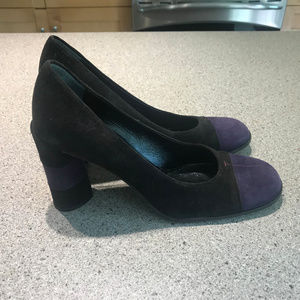 Prada Vintage Color Block Suede Pumps